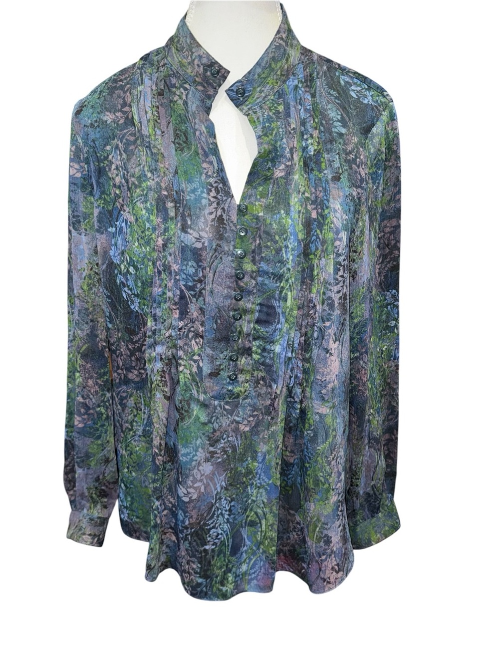 Floral sheer button blouse